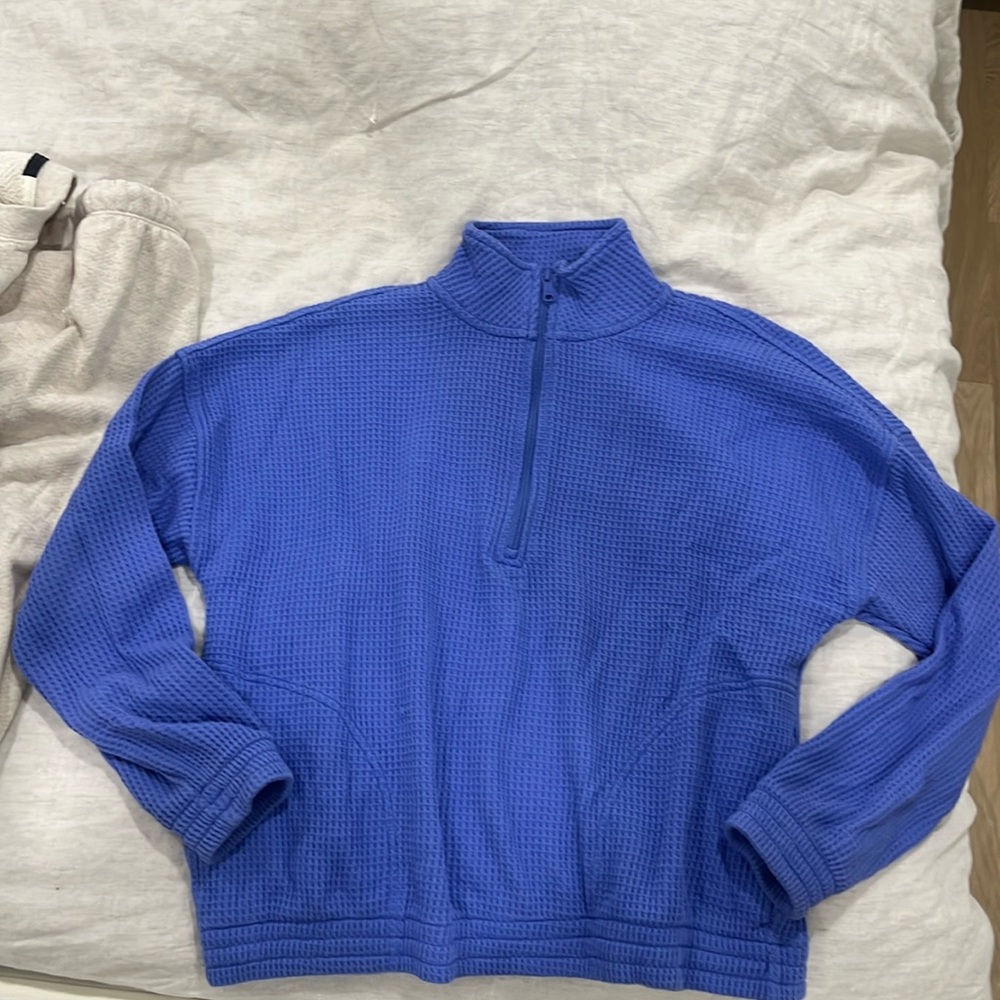 Waffle half zip